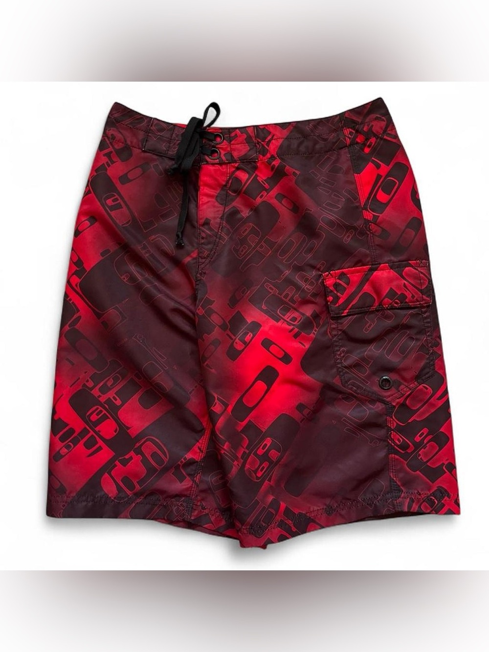 Y2K Oakley Monogram Men's Red Graphic Swim Trunks